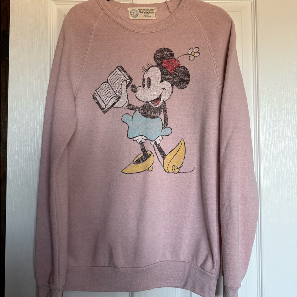 Disney Women's Pink Minnie Mouse Sweater